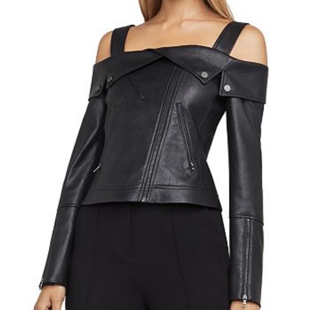 BCBGMAXAZRIA BLACK CLYDE LEATHER SIZE XS